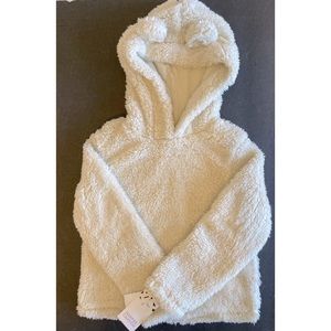 Toddler girl size 5 Harper Canyon (Nordstrom) ivory soft furry hoodie